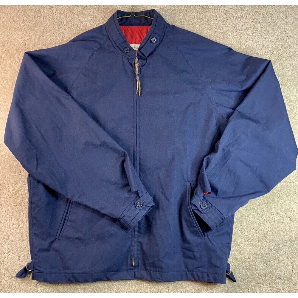 Vintage 50s/60s Peters All Weather Sportswear Men Blue Banded Collar Jacket 42 L
